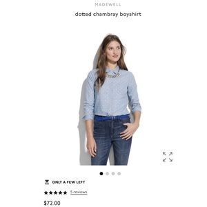 dotted madewell chambray denim shirt